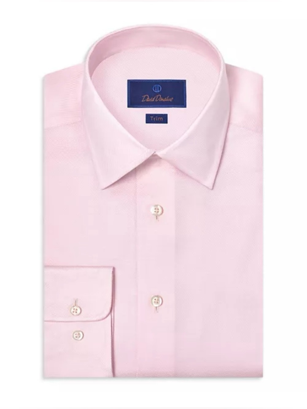 David Donahue Men’s Pink Long-Sleeve Dress Shirt - Size 16 34/35 trim fit